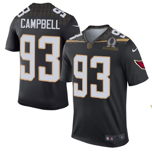 Men's Elite Calais Campbell Nike Jersey Black - #93 Team Irvin 2016 Pro Bowl NFL Arizona Cardinals